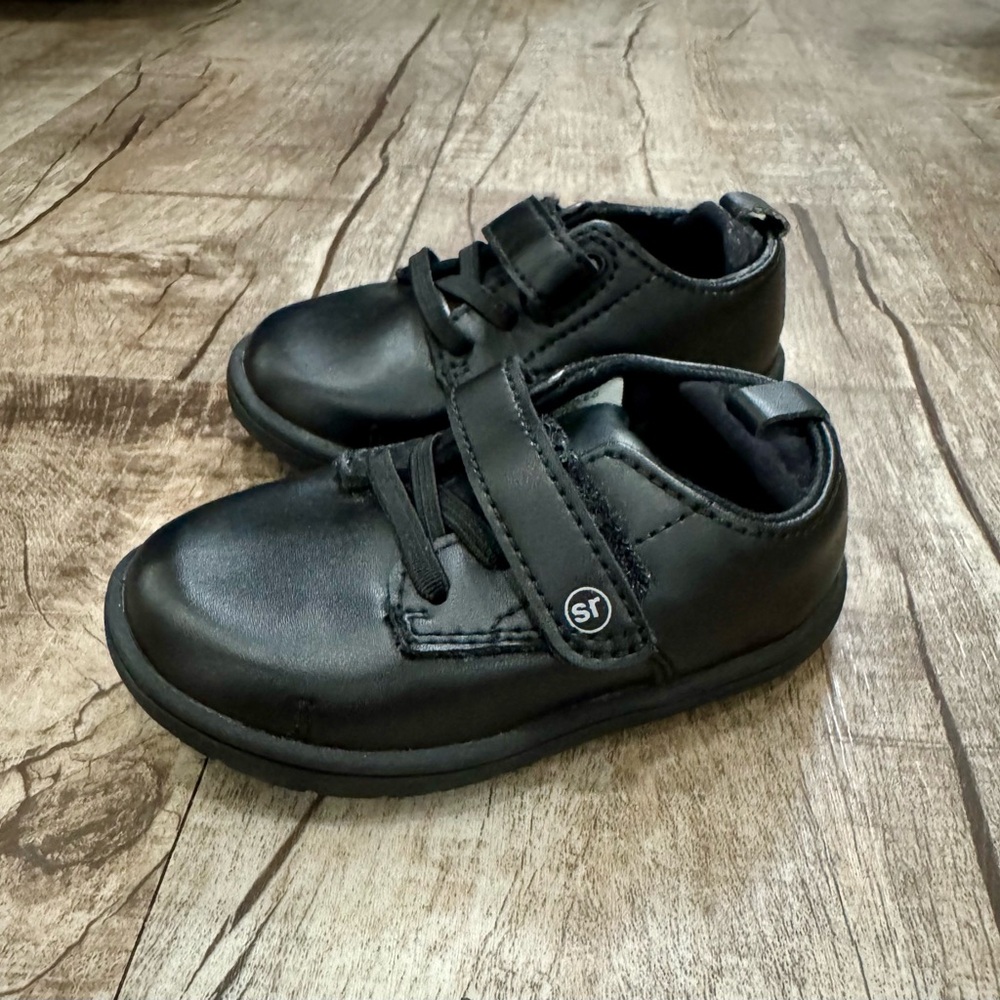 Stride Rite Giles‎ Toddler Shoes Black Stretch NWOT Size 4W